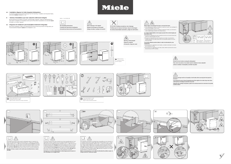 Page 1 de la notice Guide d'installation Miele G 7366 SCVi SF
