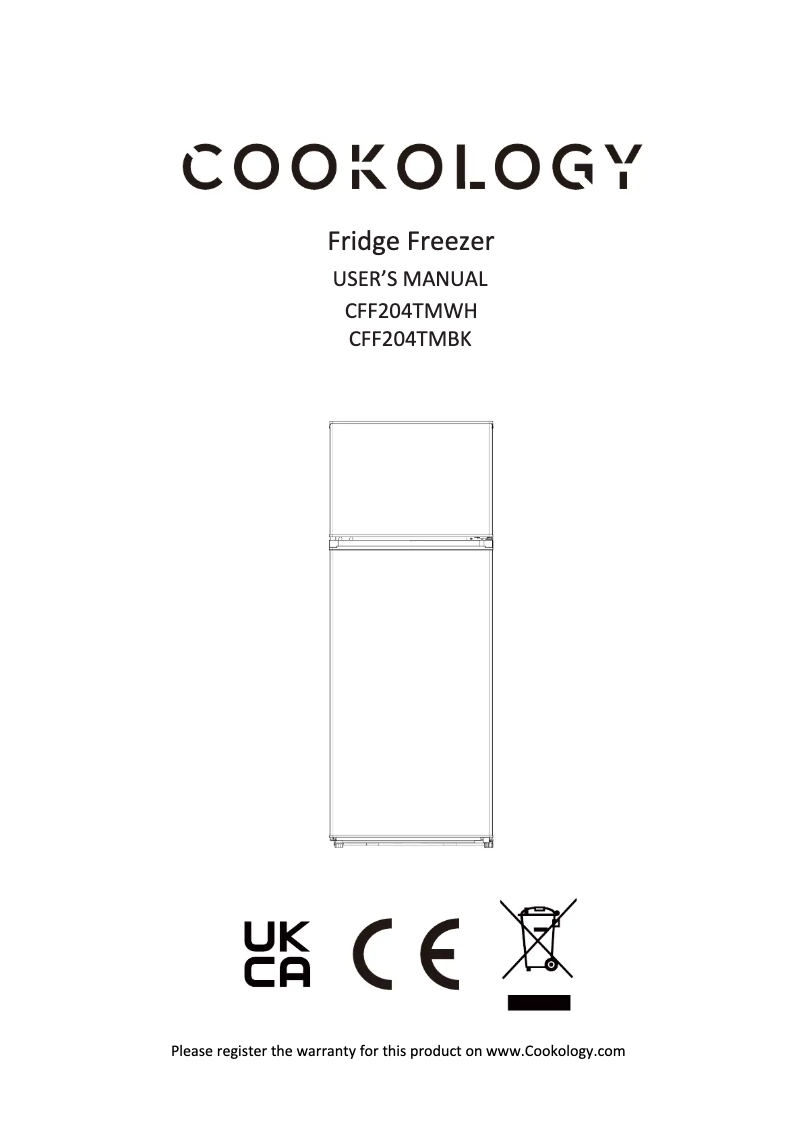 Page 1 de la notice Manuel utilisateur Cookology CFF204TMWH