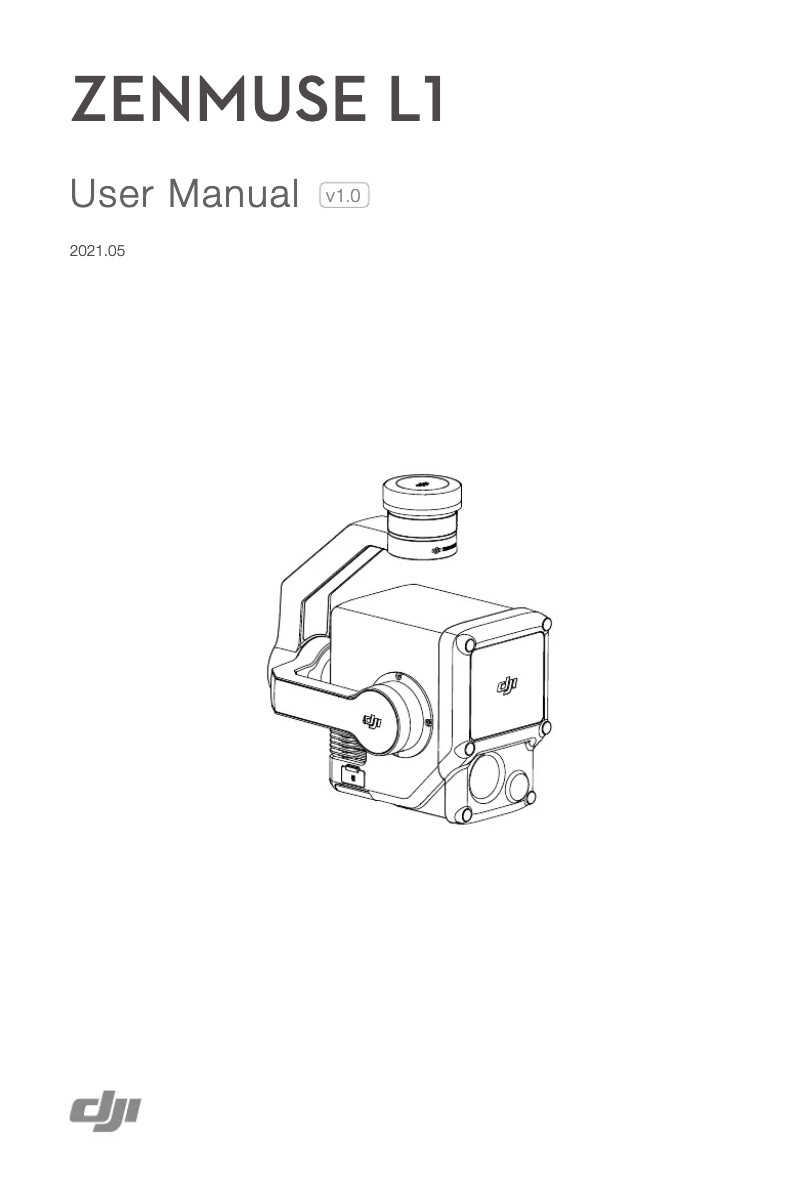 Page n°1 - Manuel utilisateur DJI Zenmuse L1