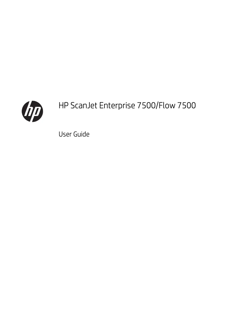 Page n°1 - Manuel utilisateur HP ScanJet Enterprise Flow 7500