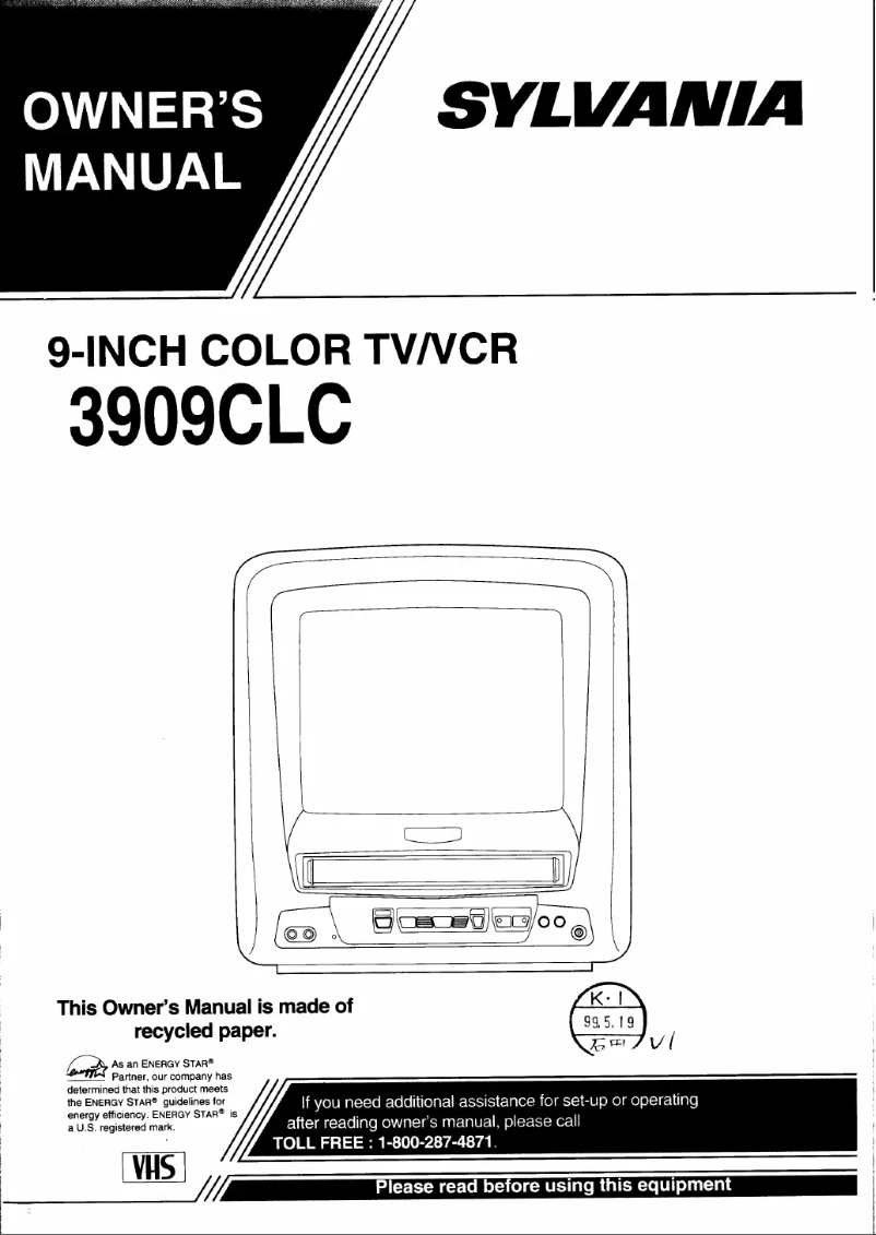 Page 1 de la notice Manuel utilisateur Sylvania 3909CLC