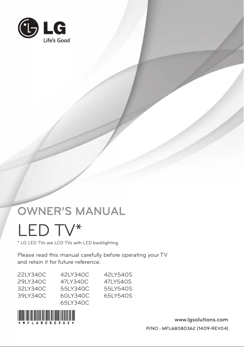 Page 1 de la notice Manuel utilisateur LG 65LY340C