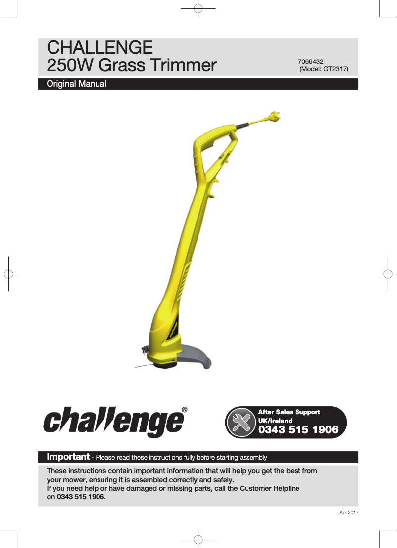 Página 1 del manual Manual de usuario Challenge GT2317