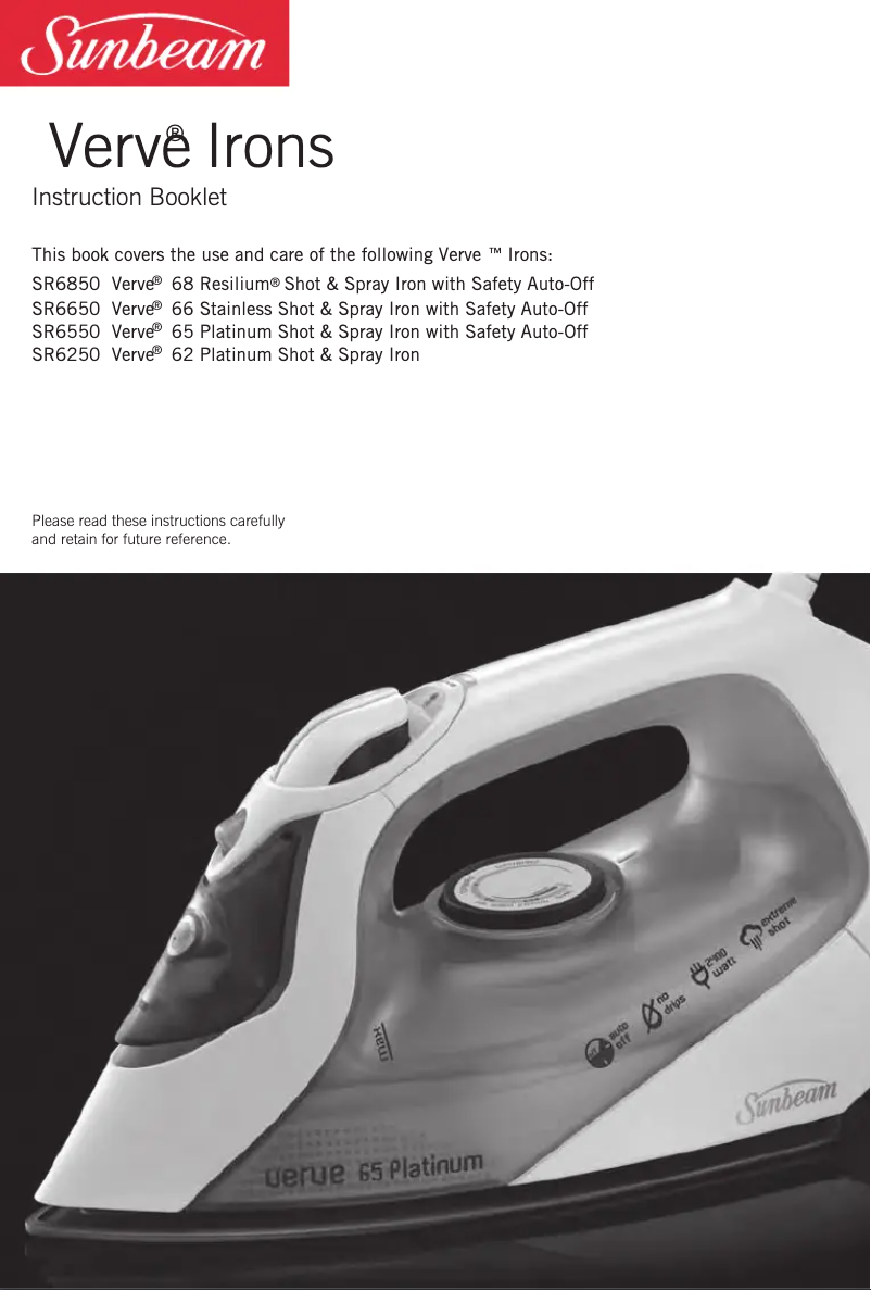 Image de la première page du manuel de l'appareil Verve SR6650