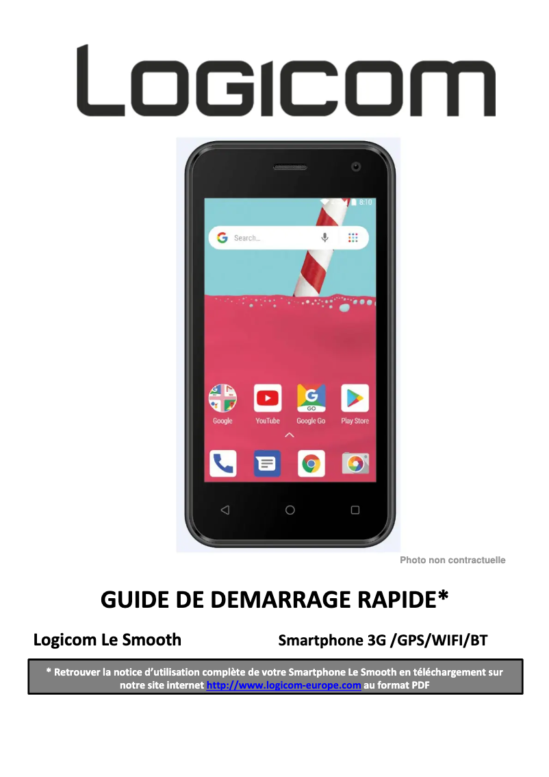 Page 1 de la notice Manuel utilisateur Logicom Le Smooth