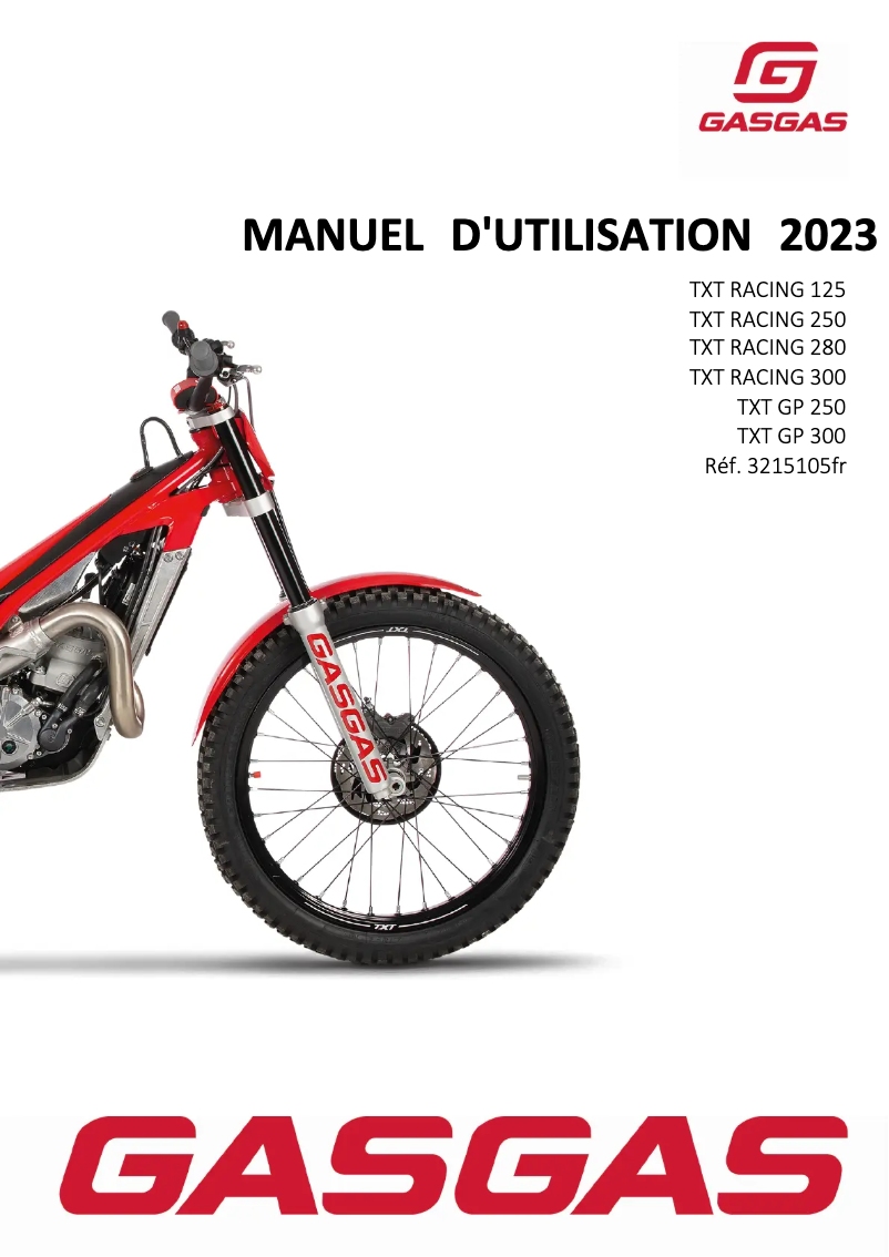 Page 1 of the manual User Manual GasGas TXT Racing 125 (2023)