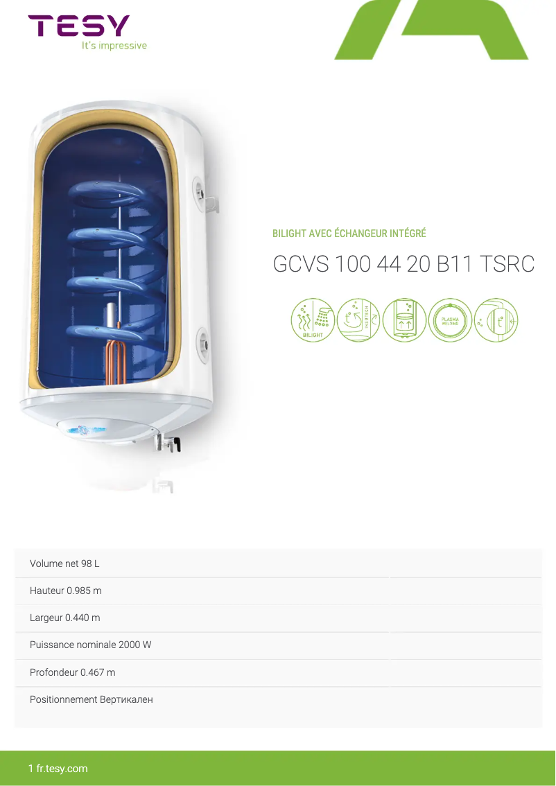 Image de la première page du manuel de l'appareil BiLight 100 SE