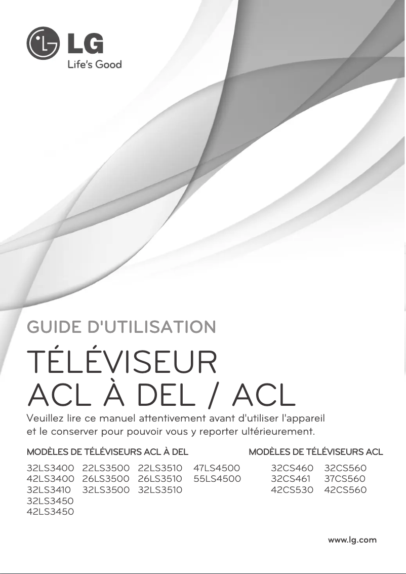 Image de la première page du manuel de l'appareil 55LS4500