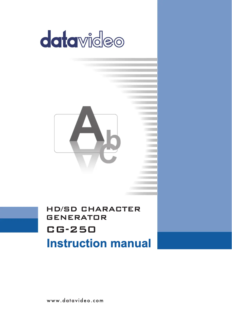 Page 1 de la notice Manuel utilisateur DataVideo CG-250