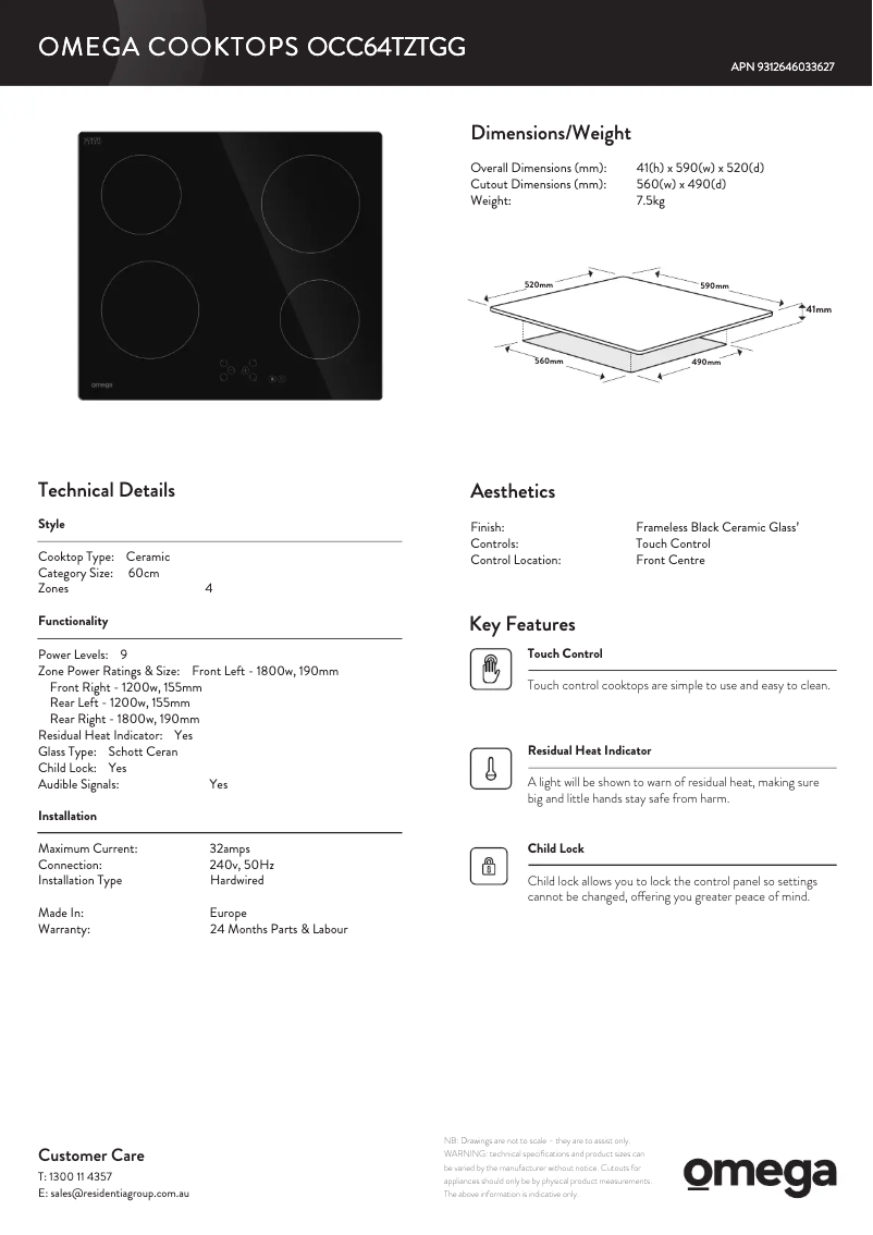 Image de la première page du manuel de l'appareil OCC64TZTGG