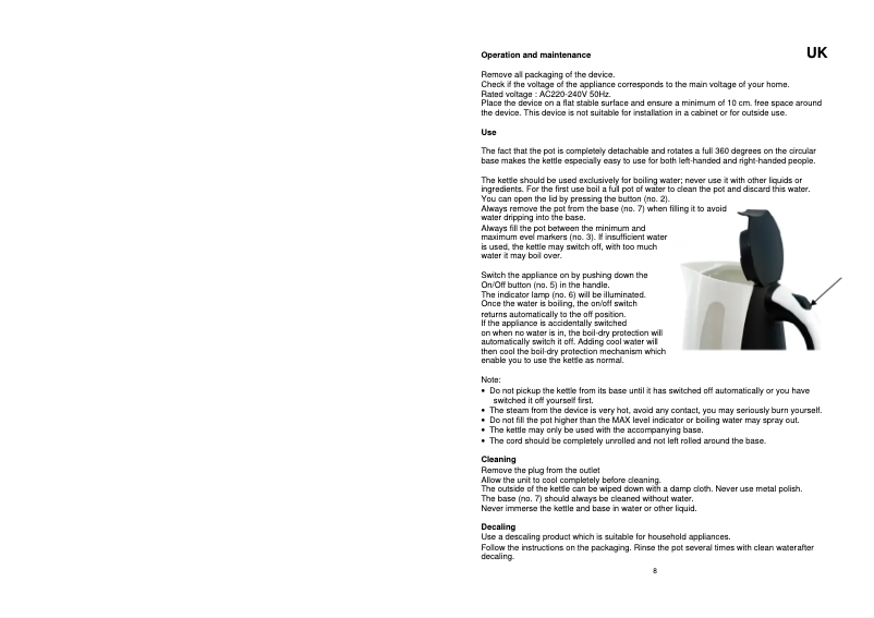 Page 1 de la notice Manuel utilisateur TriStar WK-3216