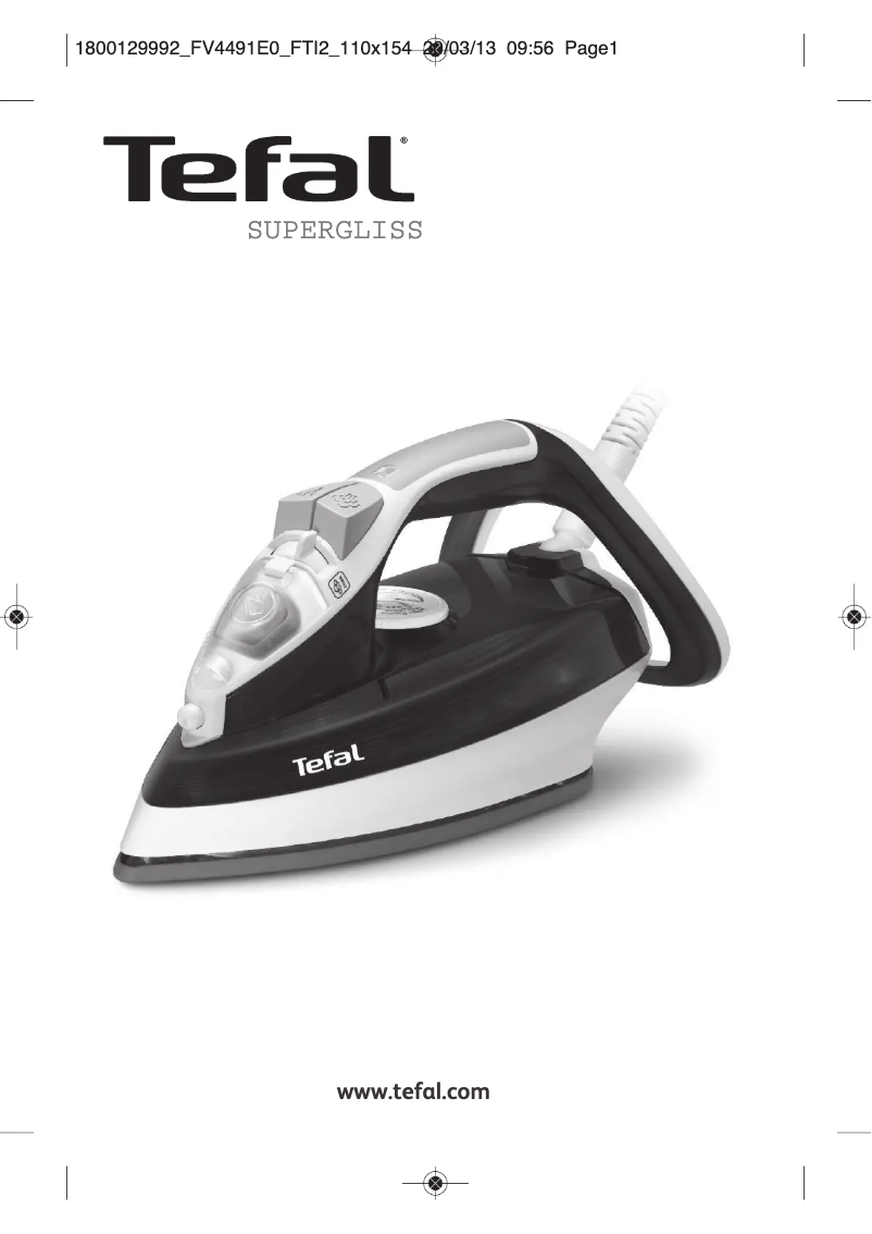 Page 1 de la notice Manuel utilisateur Tefal Supergliss Easycord FV4491