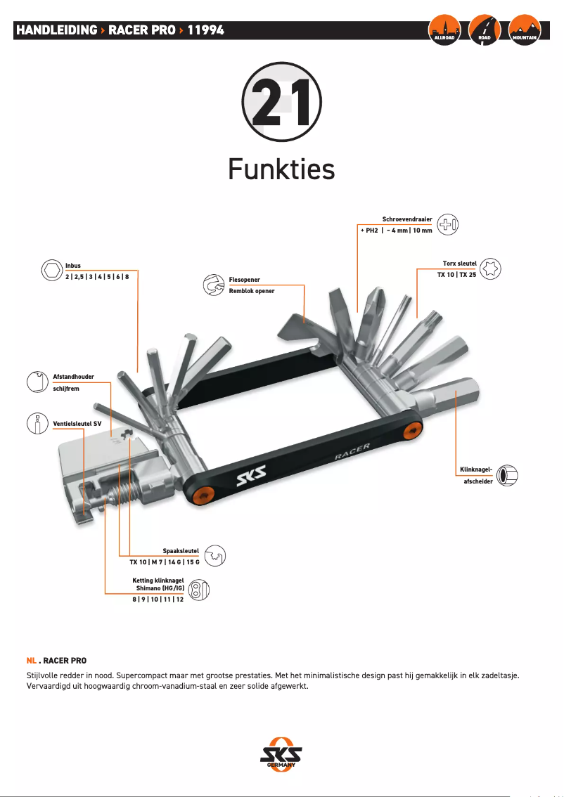 Página 1 del manual Manual de usuario SKS Racer PRO