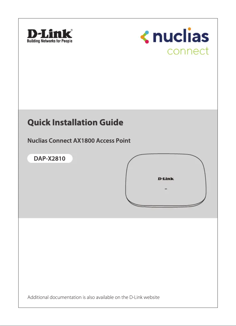 Page 1 de la notice Guide d'installation D-Link DAP-X2810