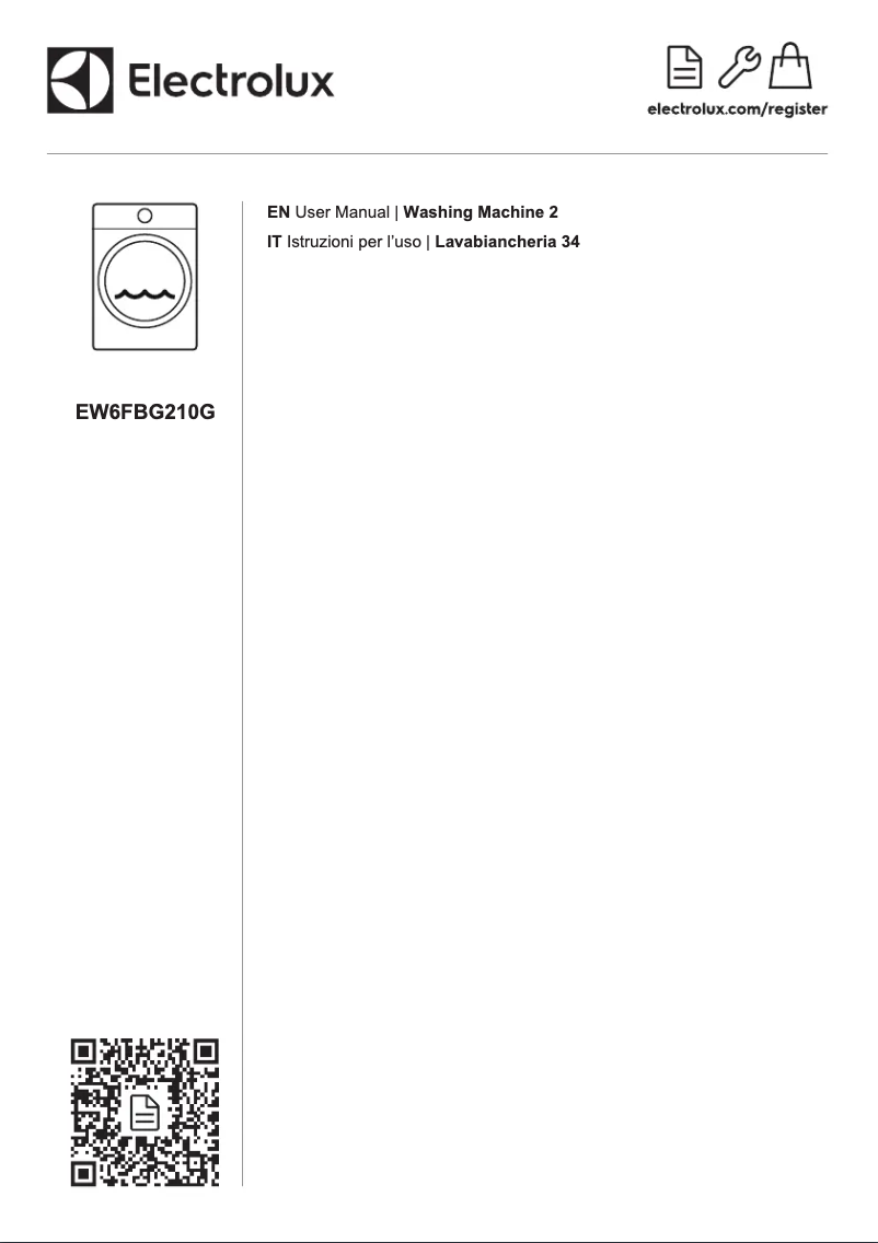 Page 1 de la notice Manuel utilisateur Electrolux EW6FBG210G