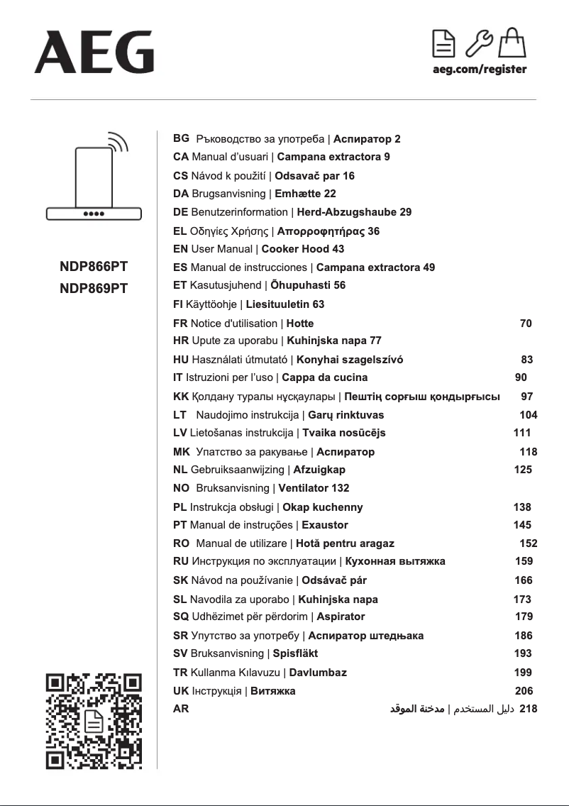 Página 1 del manual Manual de usuario AEG NDP866PT