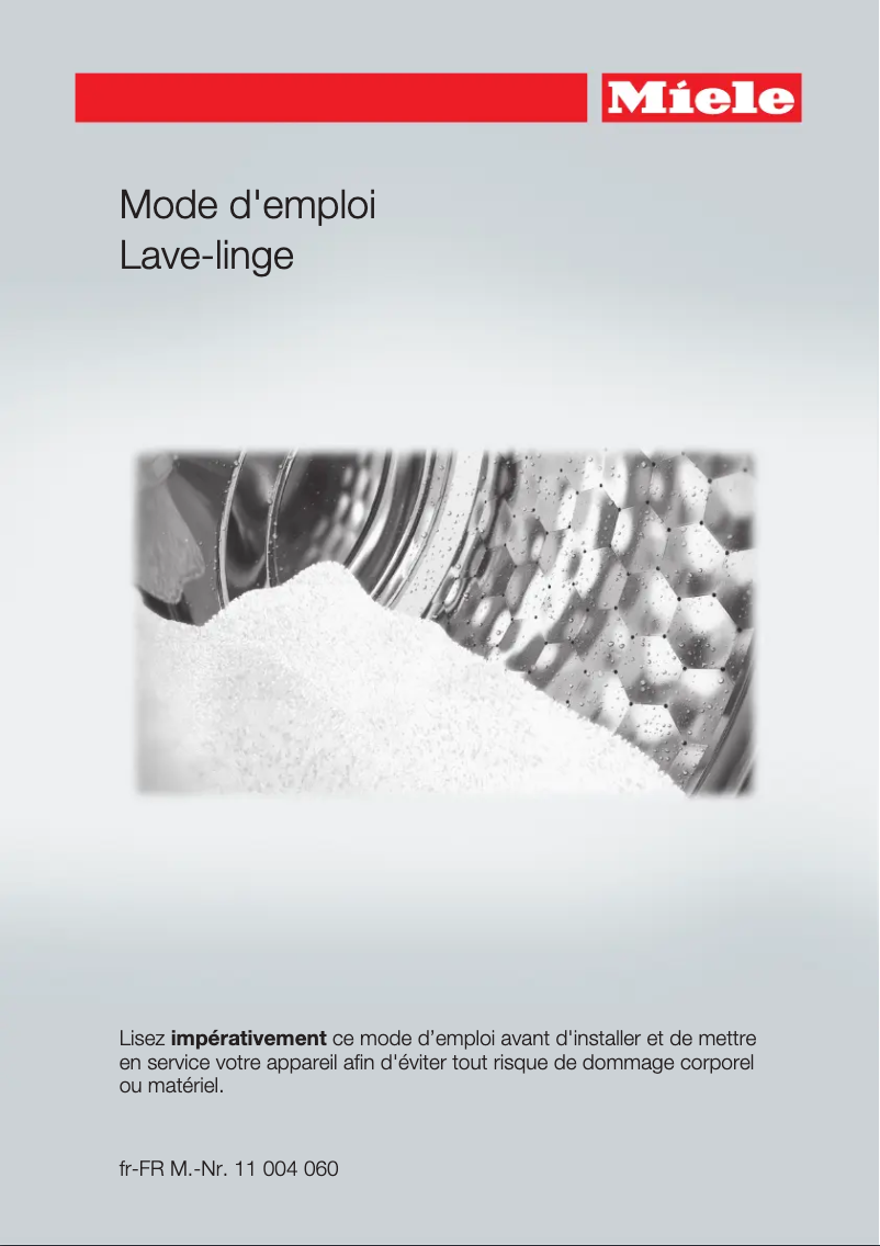 Image de la première page du manuel de l'appareil WDD320 SpeedCare 1400