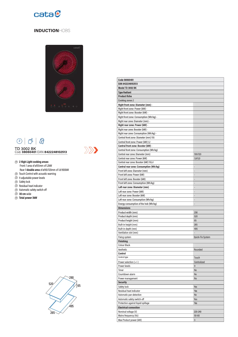 Image de la première page du manuel de l'appareil TD 3002