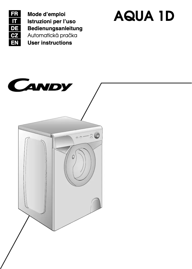 Page n°1 - Manuel utilisateur Candy Aqua 1D