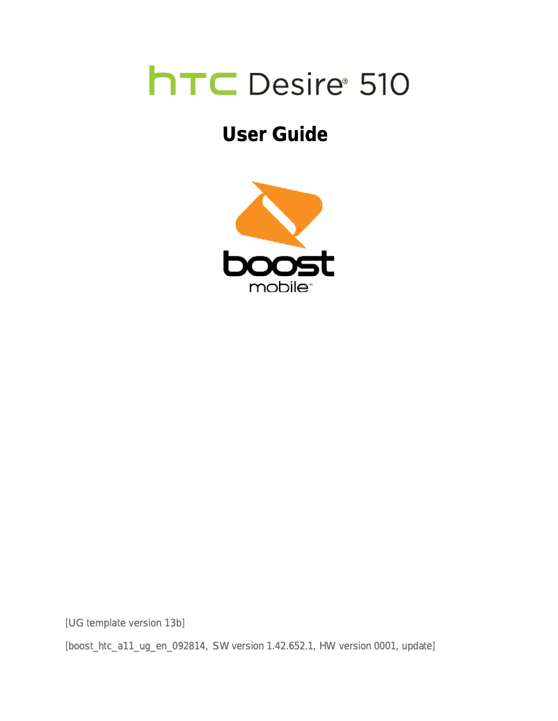 Page 1 de la notice Manuel utilisateur HTC Desire 510