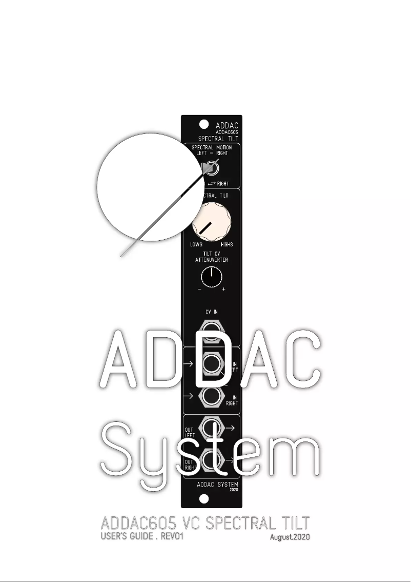 Page n°1 - Manuel utilisateur ADDAC System ADDAC605