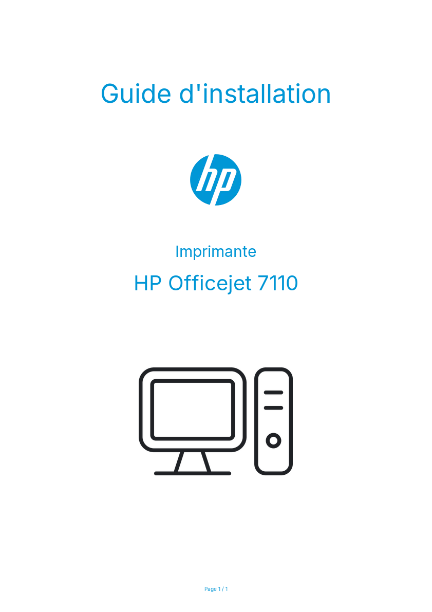 Image de la première page du manuel de l'appareil Officejet 7110