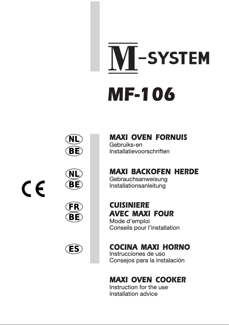 Page n°1 - Manuel utilisateur M-System MFT-106IX