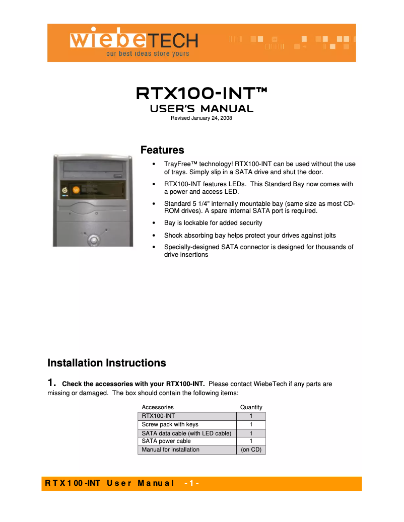 Page n°1 - Manuel utilisateur CRU Rhino Jr 33S