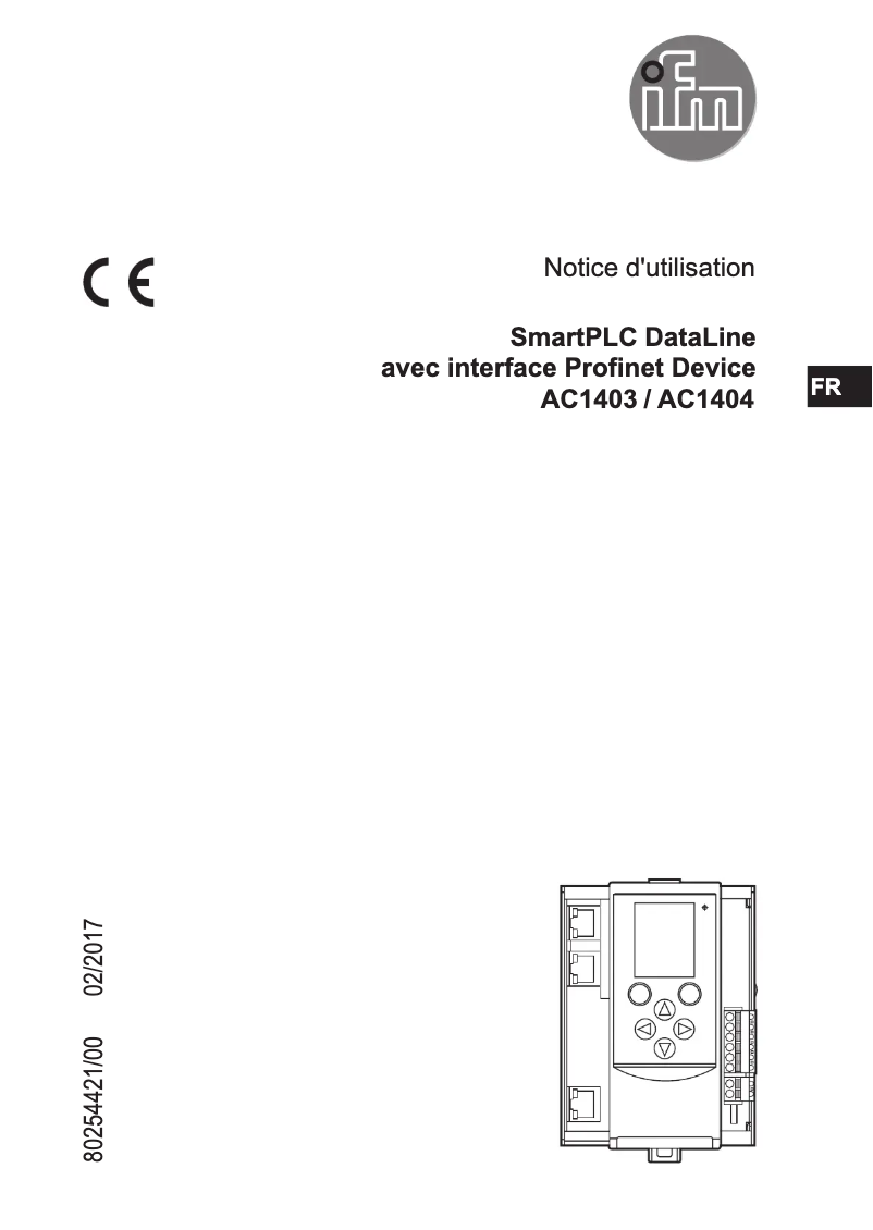 Page 1 de la notice Manuel utilisateur IFM AC1403