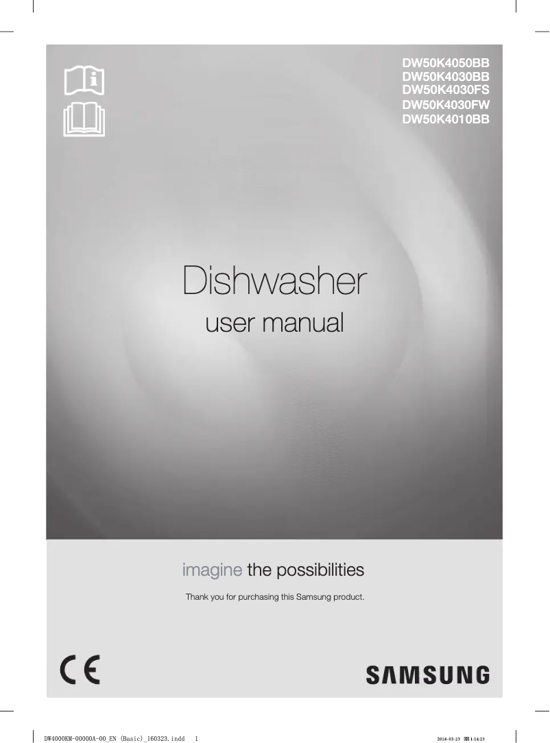 Page 1 de la notice Manuel utilisateur Samsung DW50K4050BB