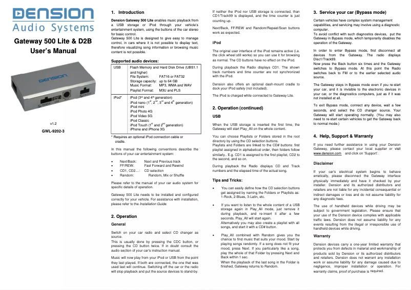 Página 1 del manual Manual de usuario Dension Gateway 500 Lite