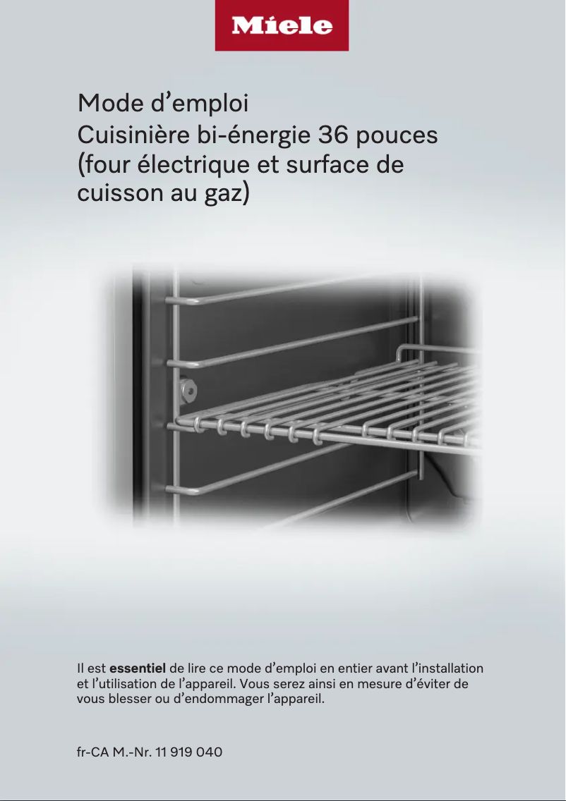 Page n°1 - Fiche technique Miele HR 1934-3 LP DF