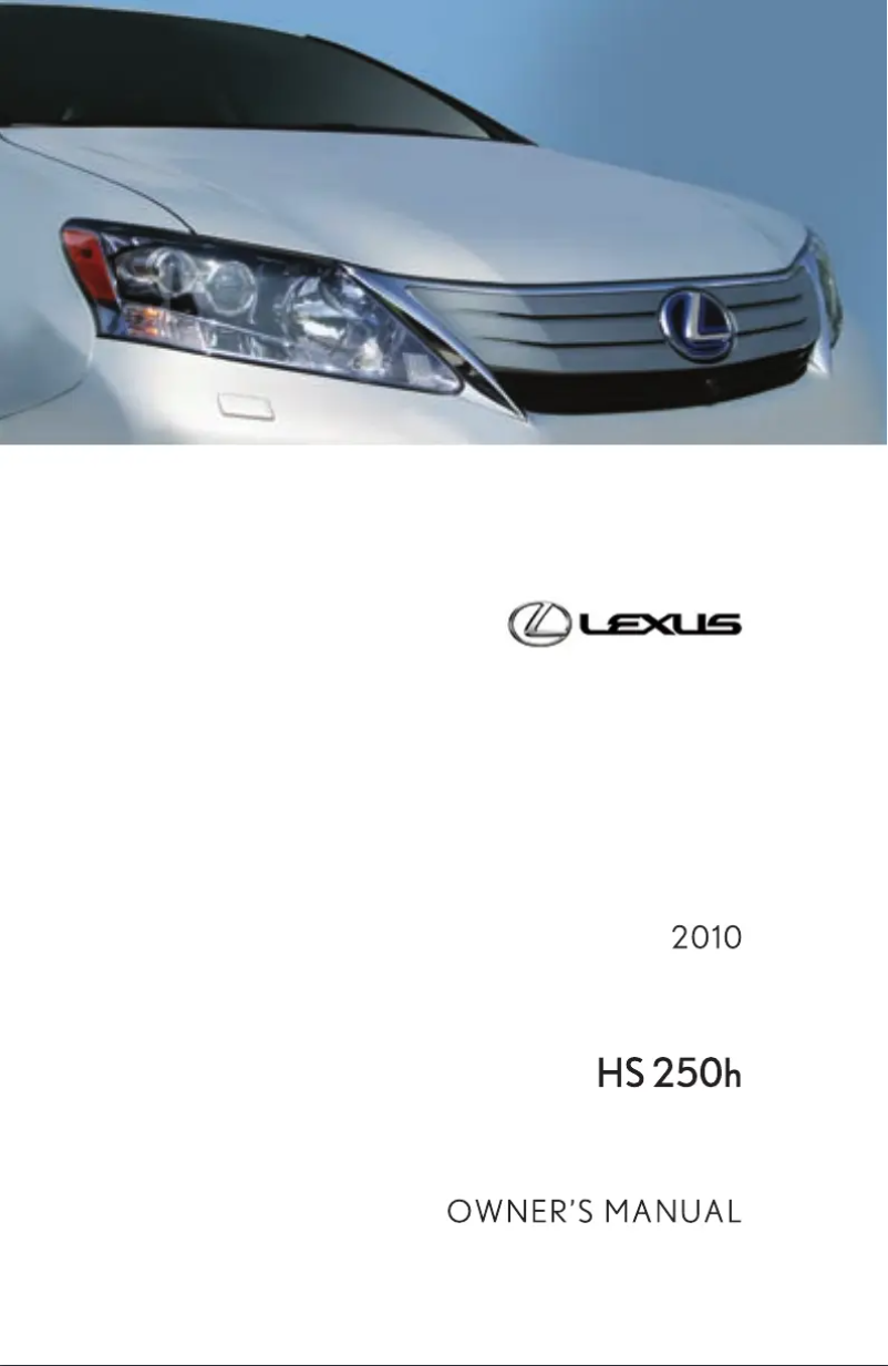 Image de la première page du manuel de l'appareil HS 250h (2010)