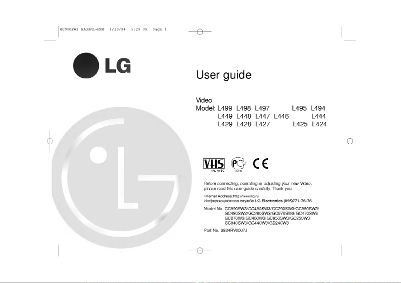 Page n°1 - Manuel utilisateur LG L449