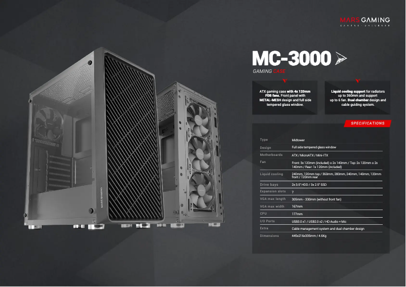 Page n°1 - Fiche technique Mars Gaming MC-3000