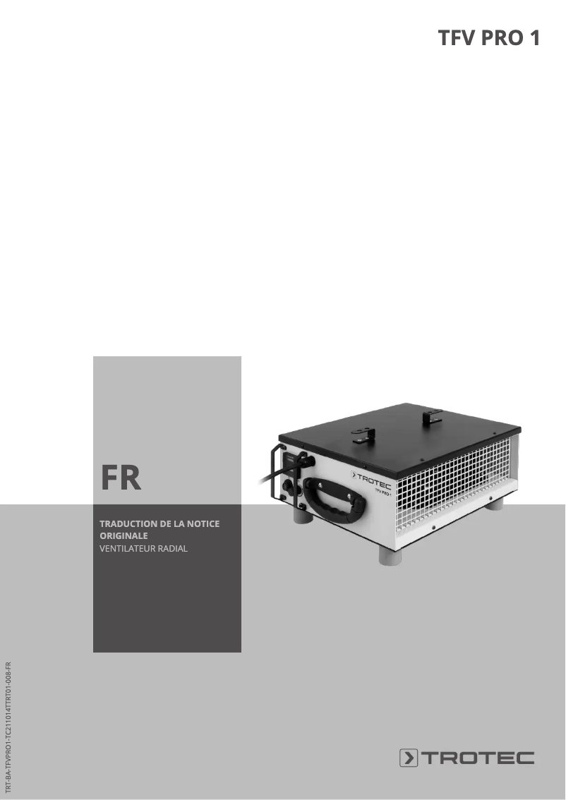 Page n°1 - Manuel utilisateur Trotec TFV Pro 1