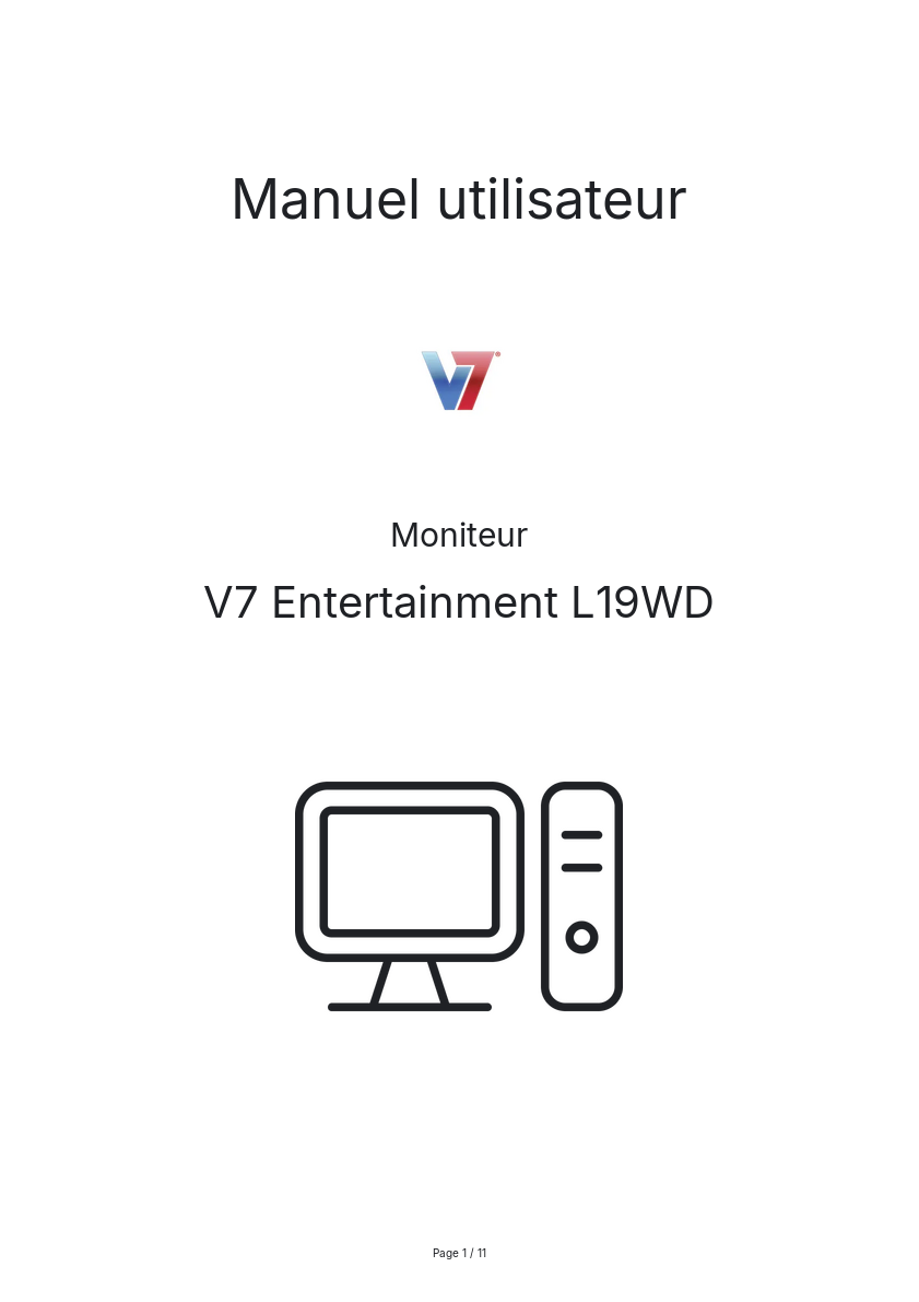 Image de la première page du manuel de l'appareil Entertainment L19WD