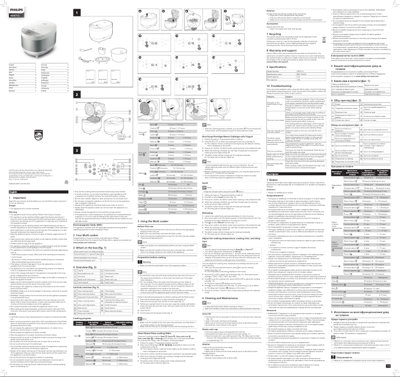 Page 1 de la notice Manuel utilisateur Philips HD4713
