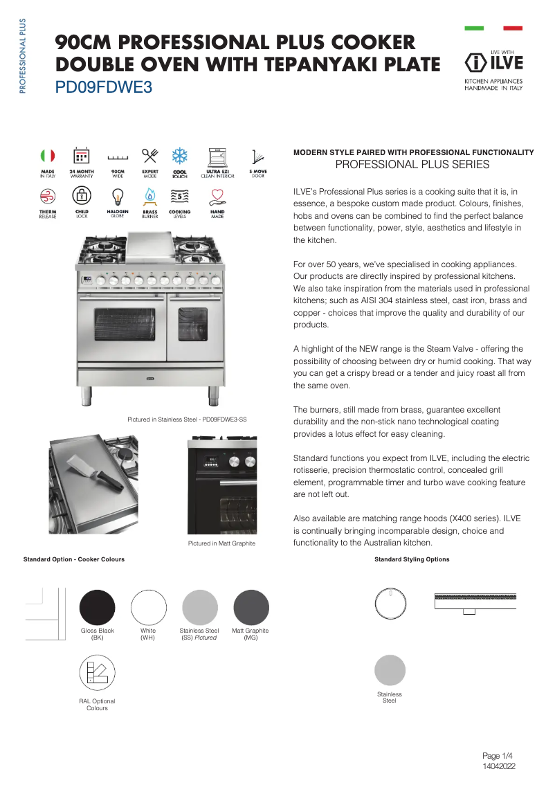 Image de la première page du manuel de l'appareil PD09FDWE3BK