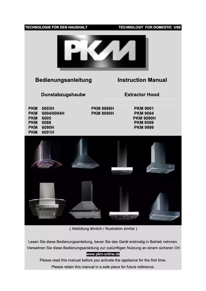 Page n°1 - Manuel utilisateur PKM 8090H