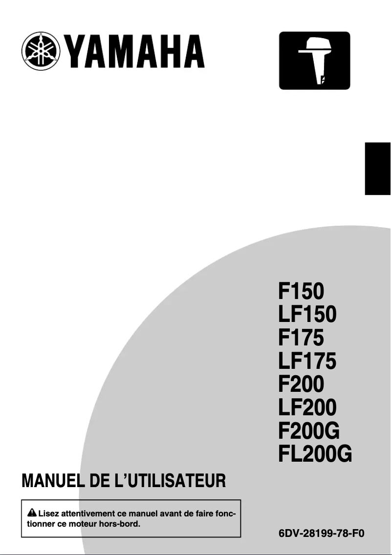 Page n°1 - Manuel utilisateur Yamaha F150 (2021)