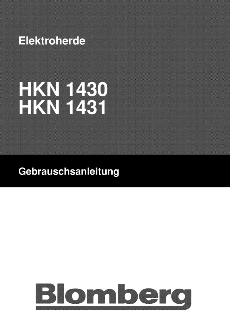 Page n°1 - Manuel utilisateur Blomberg HKN 1431