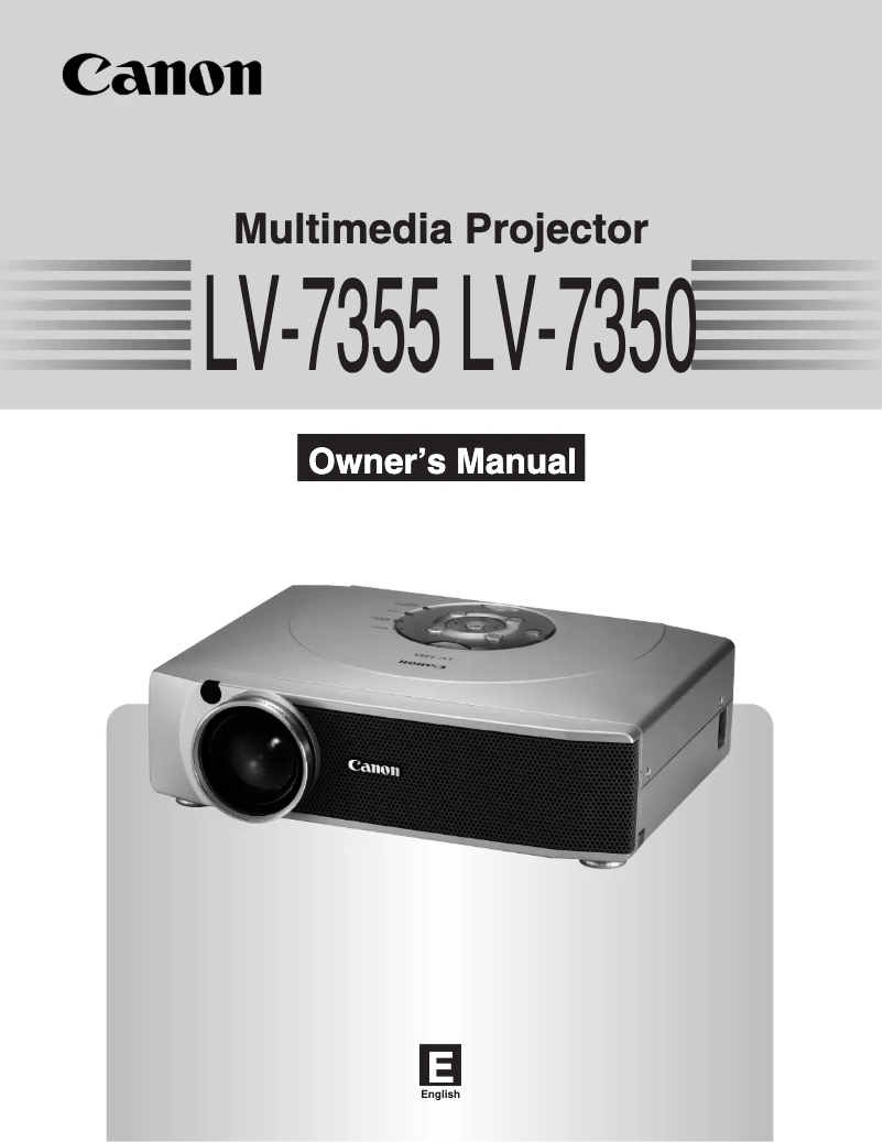 Page 1 de la notice Manuel utilisateur Canon LV-7355