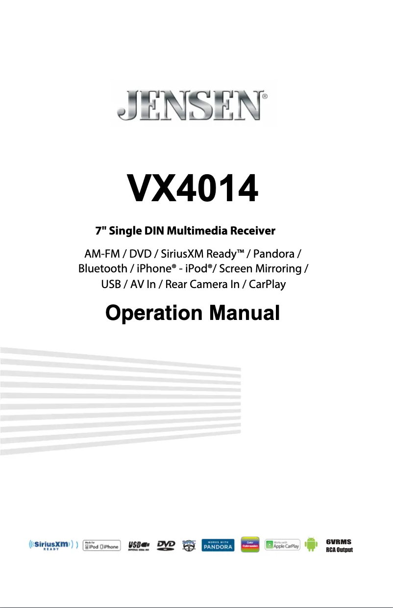 Image de la première page du manuel de l'appareil VX4014