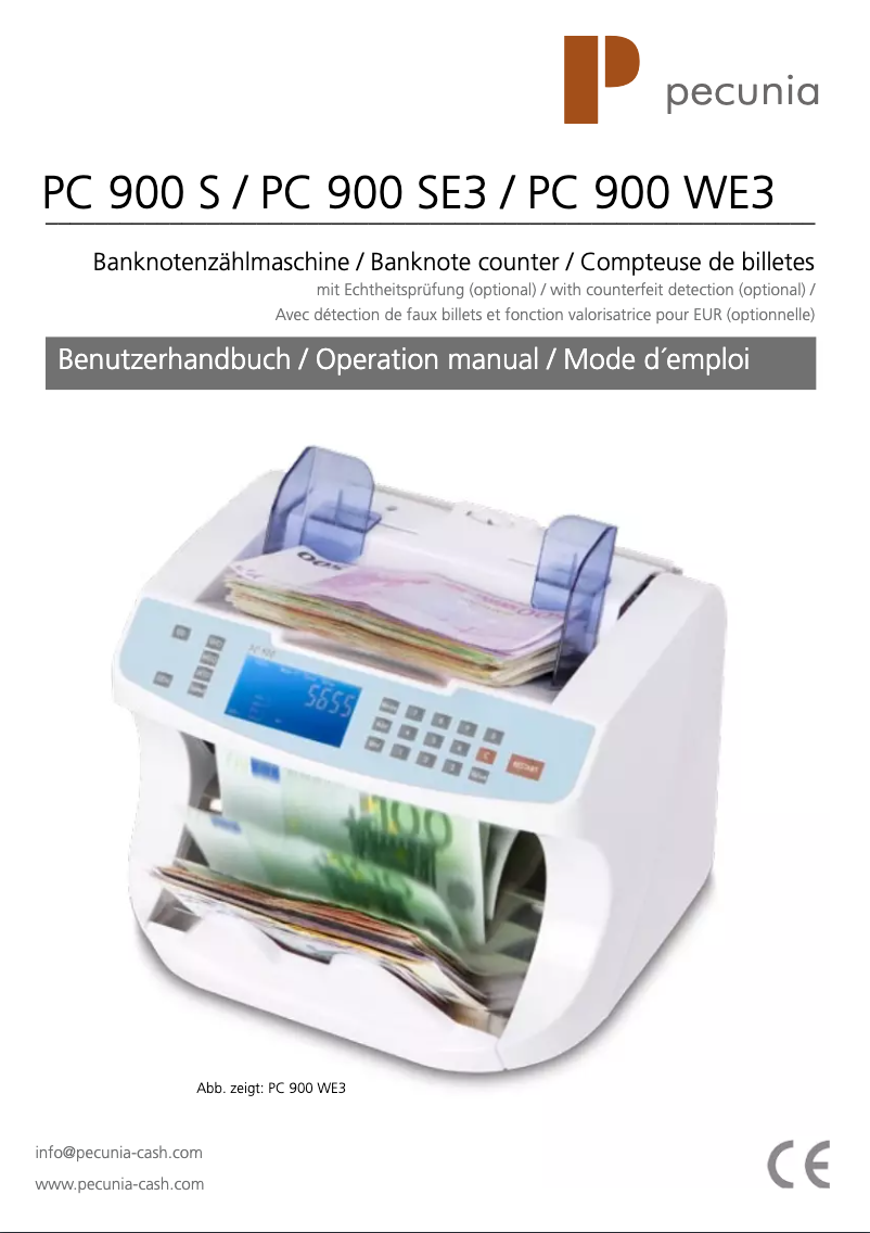 Page n°1 - Manuel utilisateur Pecunia PC 900 SE3