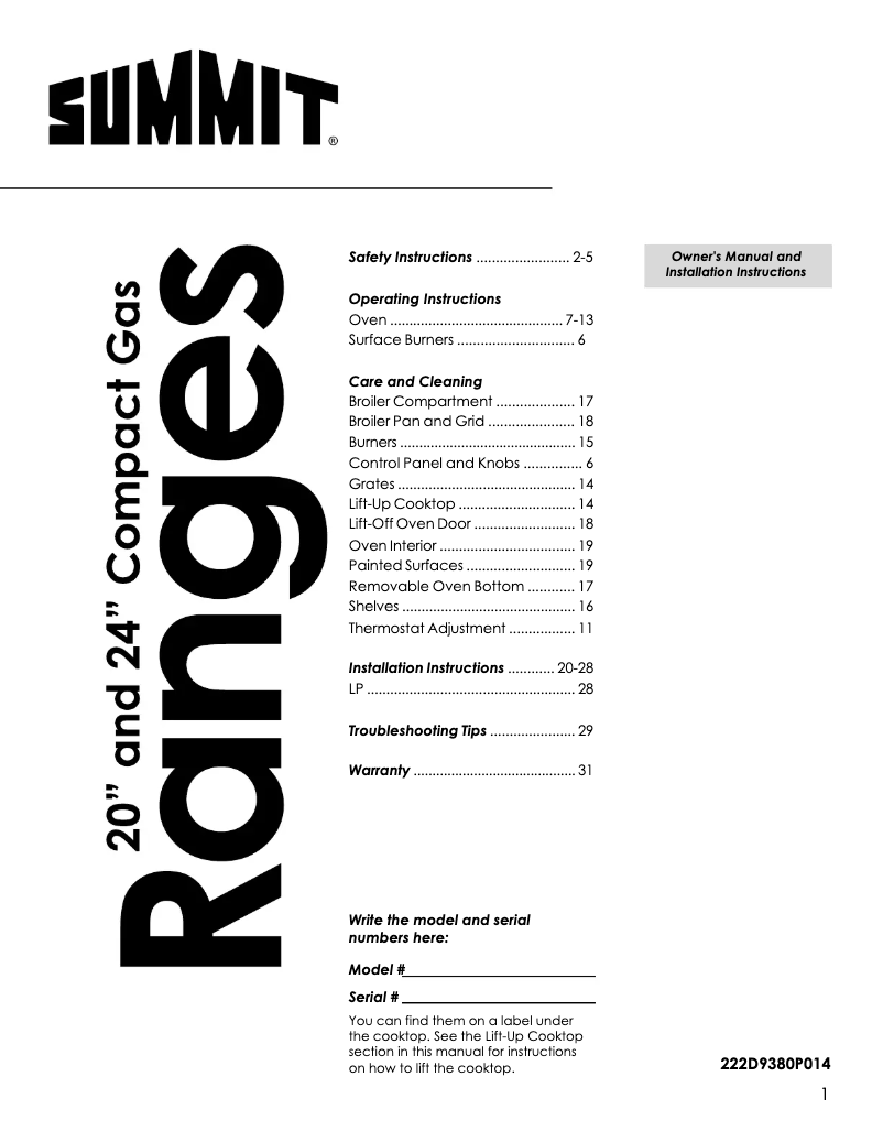 Image de la première page du manuel de l'appareil PRO200SS
