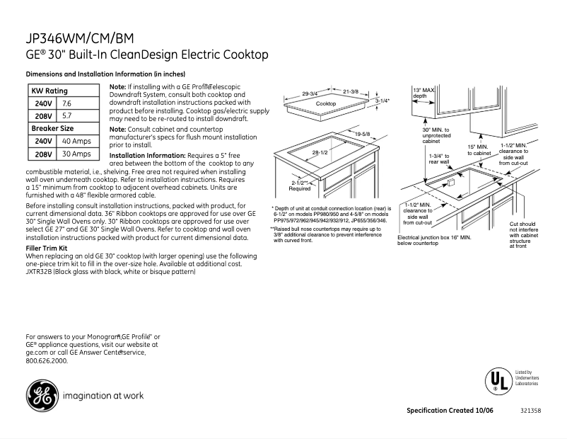 Imagen de la primera página del manual del dispositivo JP346BMBB