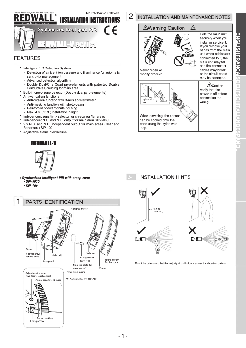 Image de la première page du manuel de l'appareil SIP-404-IP-BOX