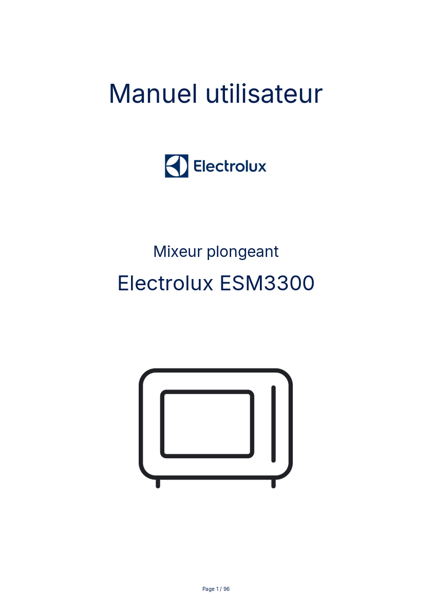 Image de la première page du manuel de l'appareil ESM3300