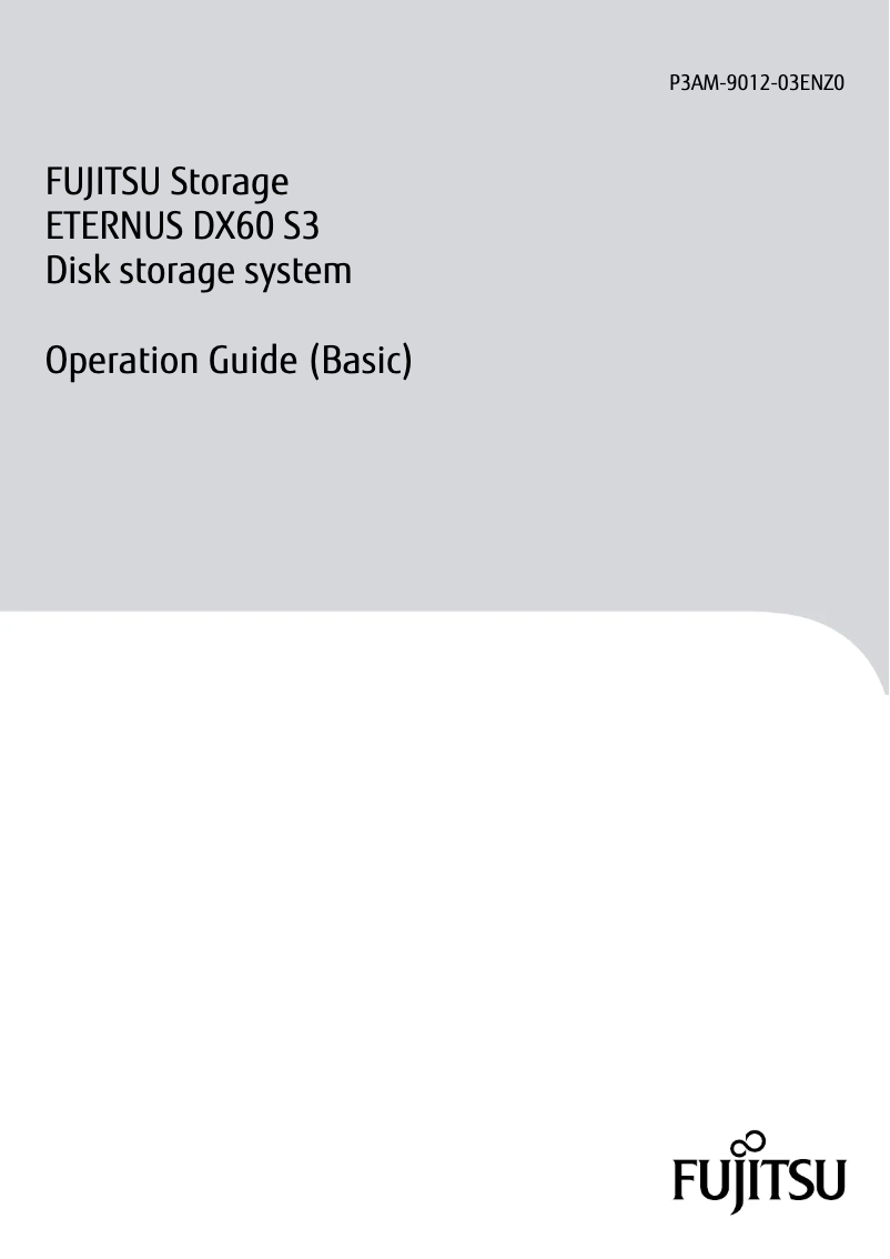 Page 1 de la notice Manuel utilisateur Fujitsu Eternus DX60 S3